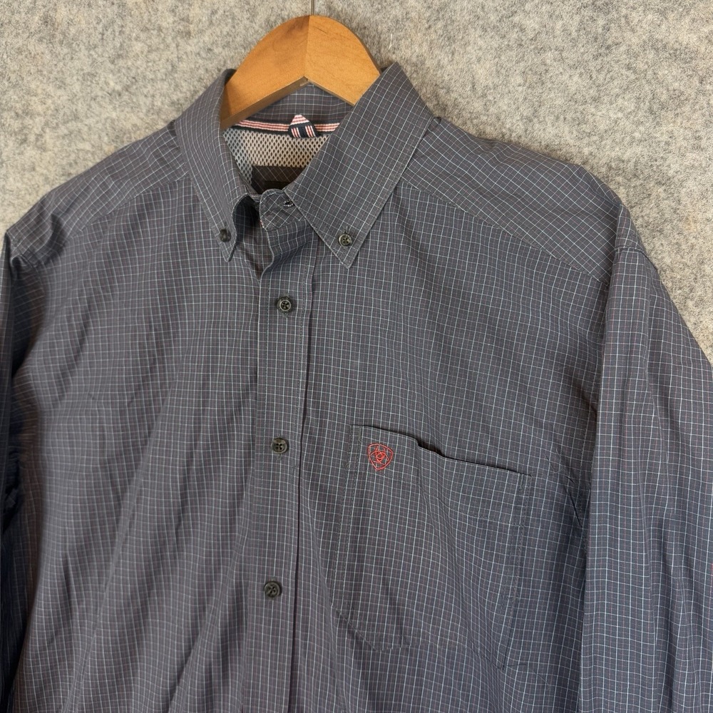 Ariat Pro Series Shirt Mens Medium Check Western Cowboy Classic Rodeo - Picture 3 of 10